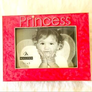 Picture frame in pink w/ silver beads & cz…